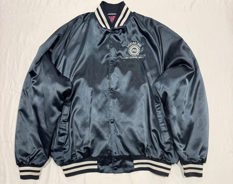 Black Satin Varsity Jacket